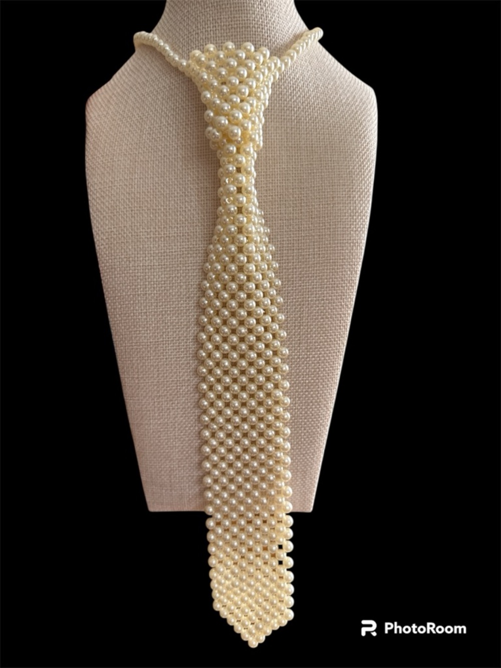 Cream Pearl Beaded Tie Necklace - Elegant Women Accessories